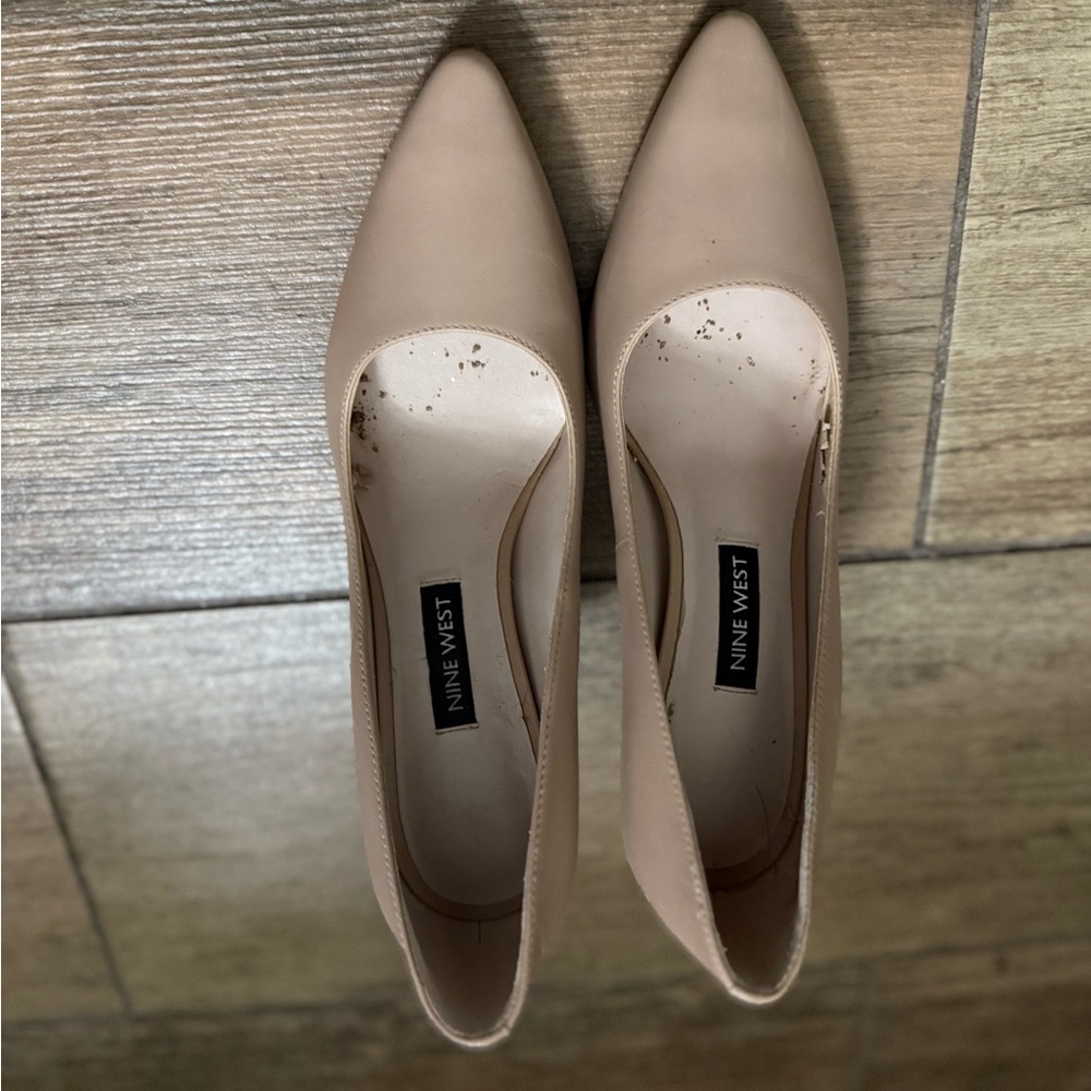 Nine West Beige Pointed Toe Pumps